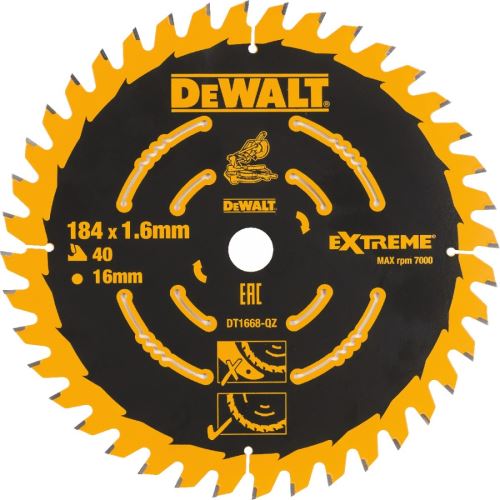 DeWALT Pilový kotouč EXTREME, 184 x 16 mm, 40 zubů DT1668