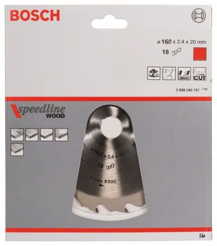 BOSCH Pilový kotouč Speedline Wood 160 x 20 x 2,2 mm, 18 2608640787