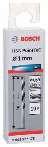 BOSCH Spirálový vrták HSS PointTeQ 1,0 mm (2 ks) 2608577153