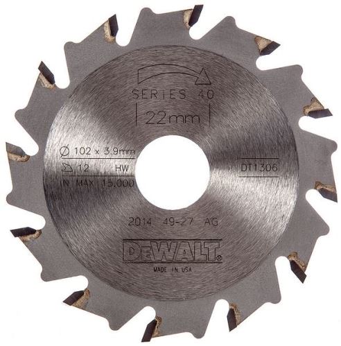 DeWALT Kotouč (pro lamelovací frézku DW682K) 105 x 22 mm, 12 zubů DT1306