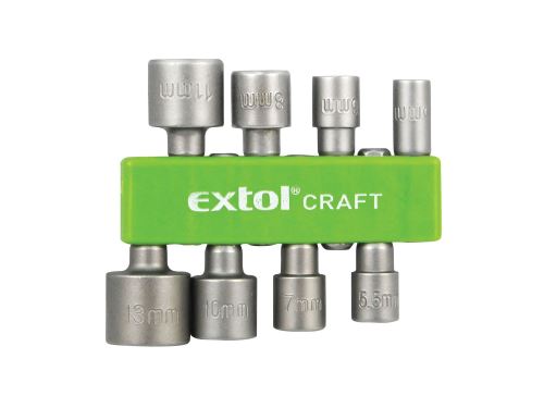 EXTOL CRAFT Hlavice nástrčné do vrtačky, sada 8ks, 5-13mm