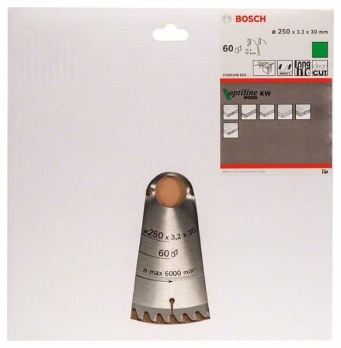 BOSCH Pilový kotouč Optiline Wood 250 x 30 x 3,2 mm, 60 2608640665