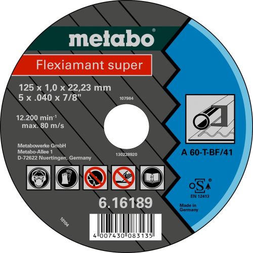 METABO Řezný kotouč - ocel-FLEXIAMANT SUPER 125x1,0x22,2 616189000