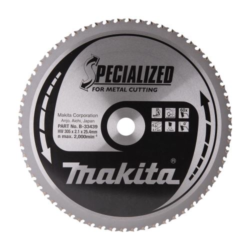 MAKITA kotouč pilový ocel SPECIALIZED 30 mm5x2.1x25.4 mm 60 zubů B-33439