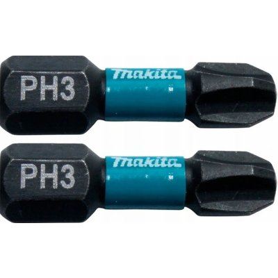 MAKITA torzní bit 1/4" IMPACT BLACK PH3, 25 mm 2 ks B-63622