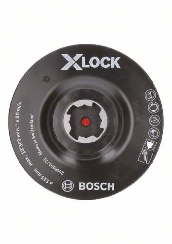 BOSCH X-LOCK Opěrný talíř systému s upínacím systémem se suchým zipem, 115 mm, 13 300 ot./min 2608601721