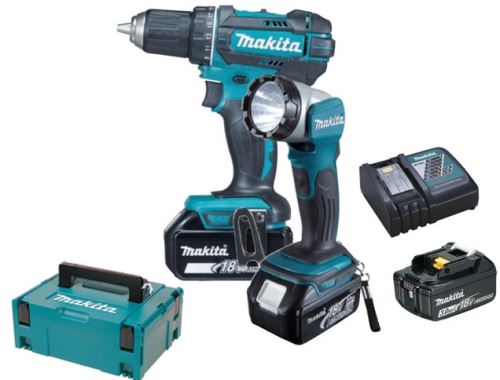 MAKITA Aku vrtací šroubovák se svítilnou 3x Li-ion LXT 18V/3,0 Ah,Makpac DDF482RFJ1