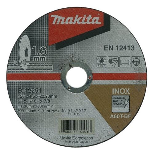 MAKITA kotouč řezný nerez 115x1.6x22 mm B-45755