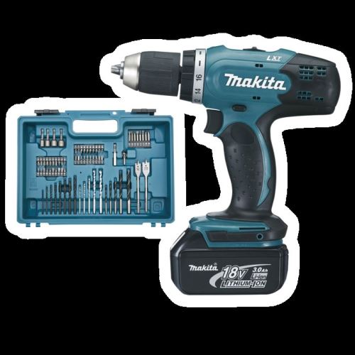 MAKITA Aku vrtací šroubovák s příslušenstvím Li-ion 18V/3,0Ah DDF453SFX1