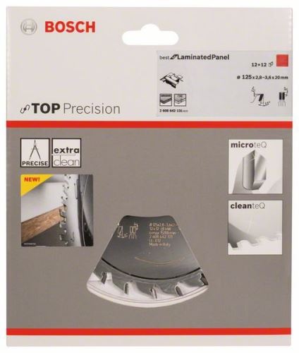 BOSCH Předřezový kotouč Top Precision Laminated Panel 125 x 20 x 2,8-3,6 mm, 12+12 2608642131