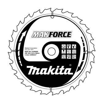 MAKITA kotouč pilový dřevo MAKFORCE 355x3x30 mm 60 zubů B-08545