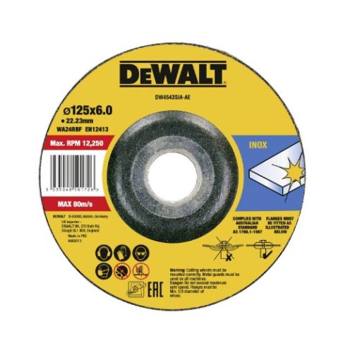 DeWALT Řezný kotouč do nerezové oceli 125 x 6 x 22,23 mm DW4543SIA