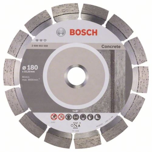 BOSCH Diamantový dělicí kotouč Expert for Concrete 180 x 22,23 x 2,4 x 12 mm 2608602558