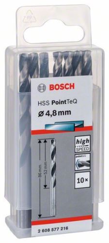 BOSCH Spirálový vrták HSS PointTeQ 4,8 mm 2608577164