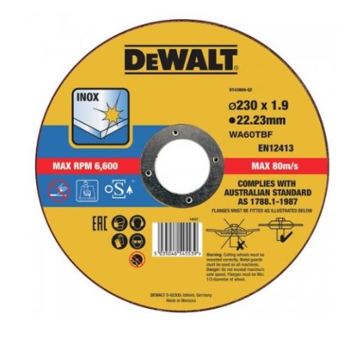 DeWALT Řezný kotouč 230 x 22,2 x 1,9 mm DT43909