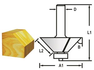 MAKITA Fazetová/hranová fréza s ložiskem stopka 12 mm,44,5x22,6x69 mm D-48717