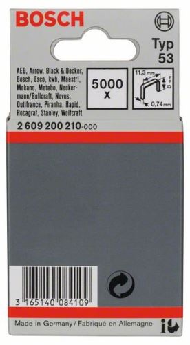 BOSCH Sponky do sponkovačky z tenkého drátu, typ 53 11,4 x 0,74 x 8 mm (5000 ks) 2609200210