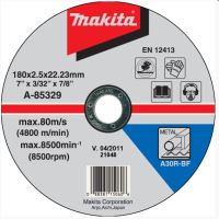 MAKITA kotouč řezný ocel 180x2.5x22.23 mm A-85329 MAKITA kotouč řezný ocel 180x2.5x22.23 mm A-85329