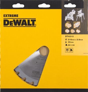 DeWALT pilový kotouč na řezání dřeva pro kotoučové pily, 216 x 30 mm, 24 zubů DT4310