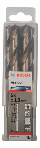 BOSCH Vrtáky do kovu HSS-Co, DIN 338 13 x 101 x 151 mm (5 ks) 2608585905