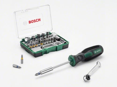 BOSCH 27dílná ráčnová sada + ruční šroubovák 2607017331