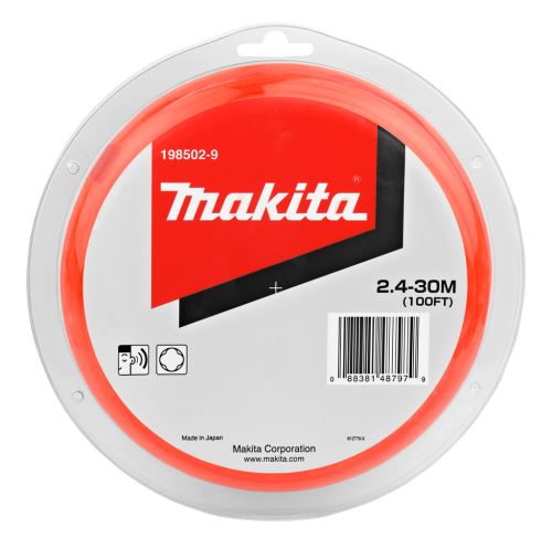 MAKITA struna nylonová 2,4 mm, oranžová, 30m, speciální pro aku stroje E-01806