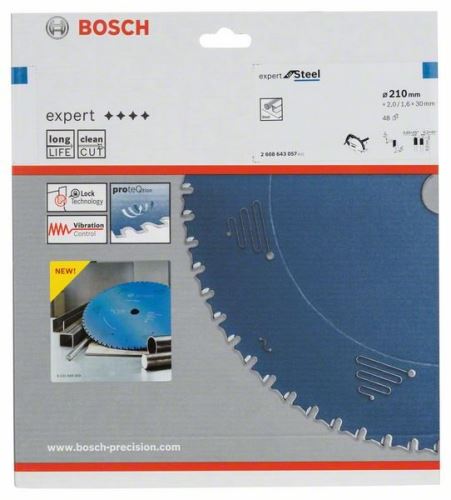 BOSCH Pilový kotouč do okružních pil Expert for Steel 210 x 30 x 2,0 mm, 48 2608643057