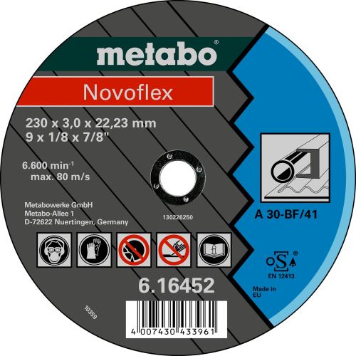 METABO Řezný kotouč - ocel-NOVOFLEX 180x3,0x22,2 mm rovný 616450000