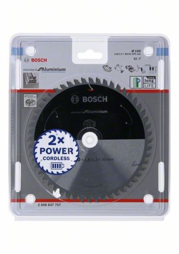 BOSCH Pilový kotouč pro aku pily; Standard for Aluminium 160x20/15,875x1,8/1,3x52T 2608837757