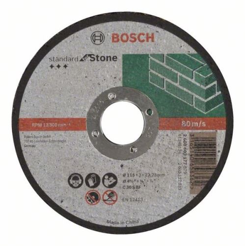 BOSCH Dělicí kotouč rovný Standard for Stone C 30 S BF, 115 mm, 22,23 mm, 3,0 mm 2608603177