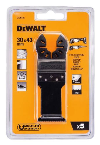 DeWALT Pilové listy (5 ks) pro rychlé řezání dřeva 30 x 43mm (5 x DT20704) DT20725