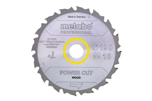 METABO Pilový kotouč HW/CT 210 x 30 mm, 16 zubů 628007000