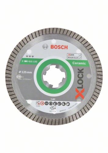 BOSCH X-LOCK Diamantový řezný kotouč Best for Ceramic Extraclean Turbo systému 125 x 22,23 x 1,4 x 7 mm 2608615132