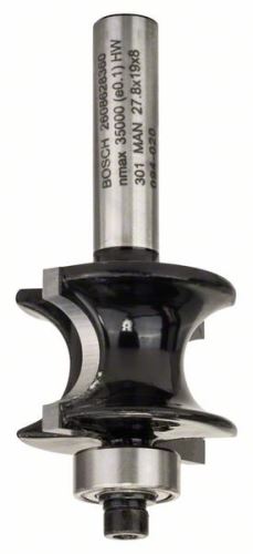 BOSCH Fréza na půlkruhový profil 8 mm, R1 6 mm, L 19 mm, G 63 mm 2608628360