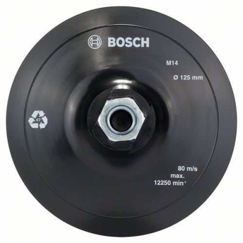 BOSCH Opěrný talíř s upínacím systémem se suchým zipem, 125 mm 125 mm, 12 500 ot./min. 2608601077