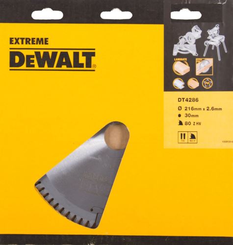 DeWALT Pilový kotouč / dýha, laminát, hliník / TCG -5°, 216 x 30 mm, 80 zubů DT4286