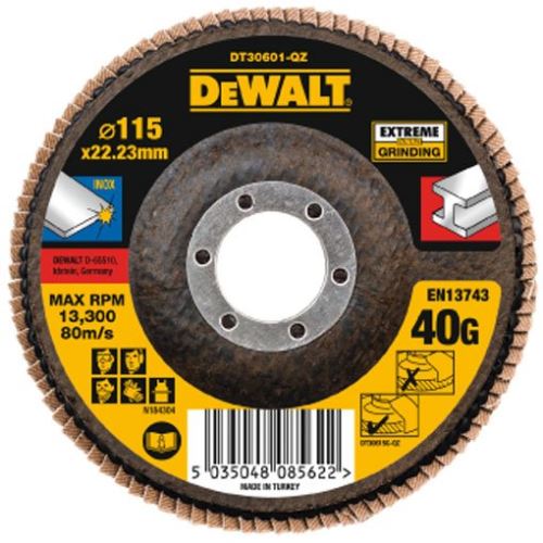 DeWALT brusný lamelový kotouč Extreme na kov plochý 125 x 22,2 mm 40G DT30602