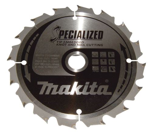 MAKITA kotouč pilový dřevo SPECIALIZED se zapuštěnými zuby 165x2x20 mm 16 zubů B-33037