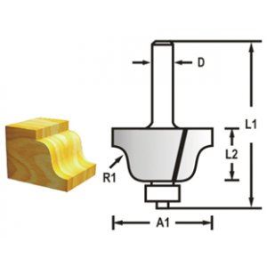 MAKITA Profilová fréza s ložiskemstopka 8 mm,38,1x17,5x60 mm D-48767