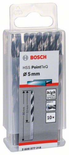 BOSCH Spirálový vrták HSS PointTeQ 5,0 mm 2608577165