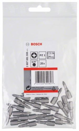 BOSCH Šroubovací bit zvlášť tvrdý Extra-Hart PZ 1, 25 mm (25 ks) 2607001556