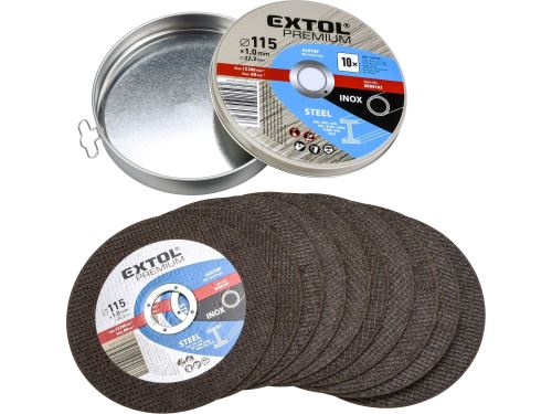 EXTOL PREMIUM kotouč řezný na ocel/nerez, 10ks, O 115x1,0x22,2mm 8808101