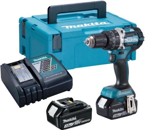 Makita Aku bezuhlíkový příklepový šroubovák Li-ion LXT 18V 3,0 Ah, Makpac DHP484RFJ