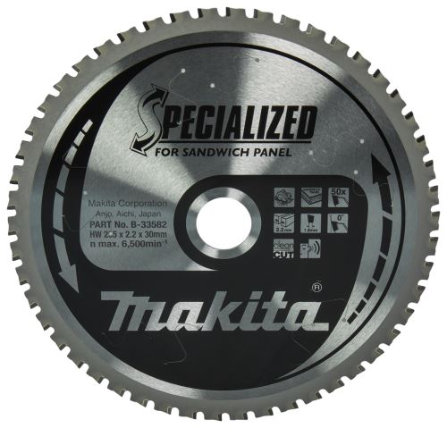 MAKITA kotouč pilový sendvičové panely SPECIALIZED 235x2.2x30 mm 50 zubů B-33582