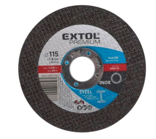 Extol Premium Kotouč řezný na ocel, 115 x 1,6 x 22,2 mm 8808110