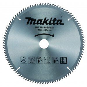 MAKITA kotouč pilový dřevo TCT 260x2.6x30 mm 100 zubů D-65408