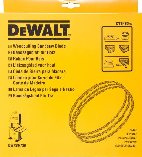 DeWALT Pilový pás na dřevo - vyřezávací list, šířka 10 mm DT8483