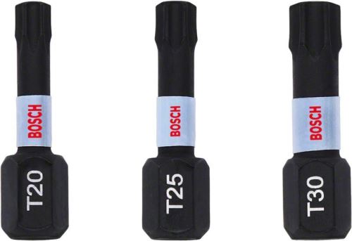 BOSCH Sada T20, T25, T30 bitů 25 mm, 3 ks 2608522479