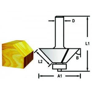 MAKITA Fazetová/hranová fréza s ložiskem stopka 6 mm,25,4x11x51 mm D-48658