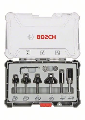 BOSCH Sada fréz s 6mm vřetenem Trim&Edging, 6 ks 2607017468